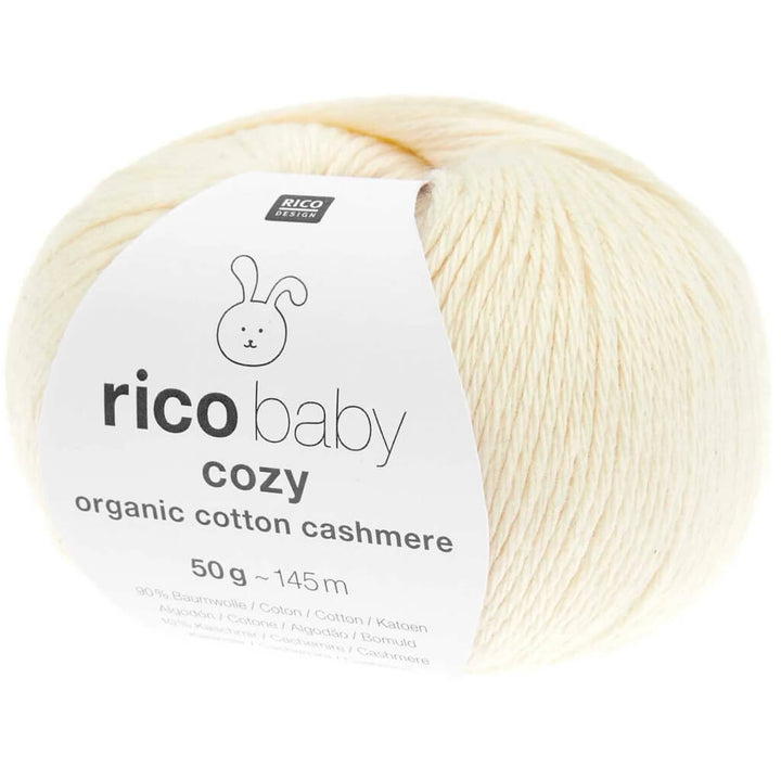 Rico Design Baby Cozy Organic Cotton Cashmere, Farbe 001 Creme – Baumwolle und Kaschmir bei Lieblingsgarn