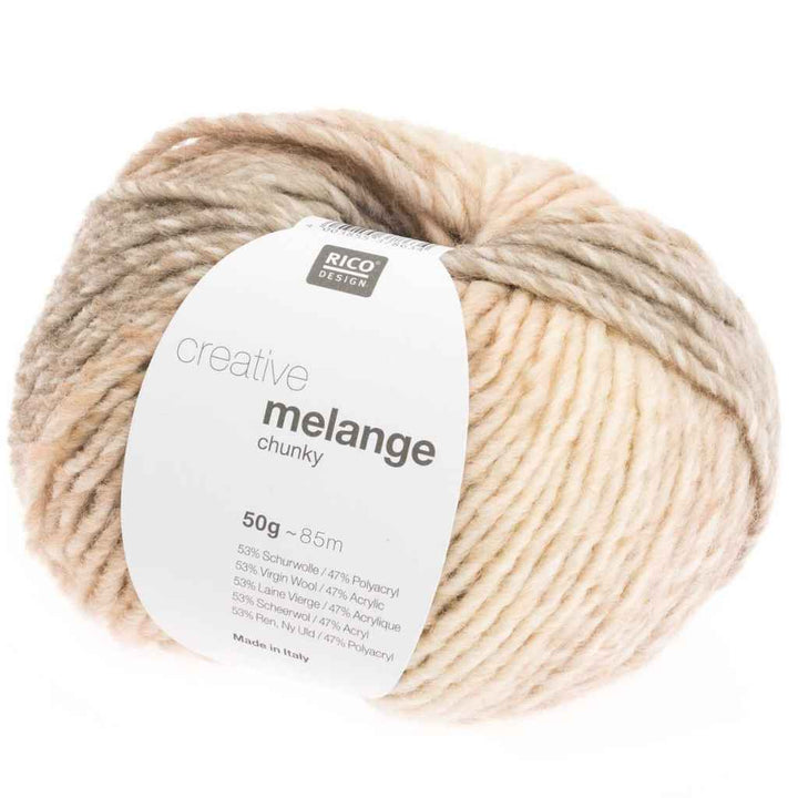 Rico Design Creative Melange Chunky 50g, Farbe Weiss – Synthetik bei Lieblingsgarn