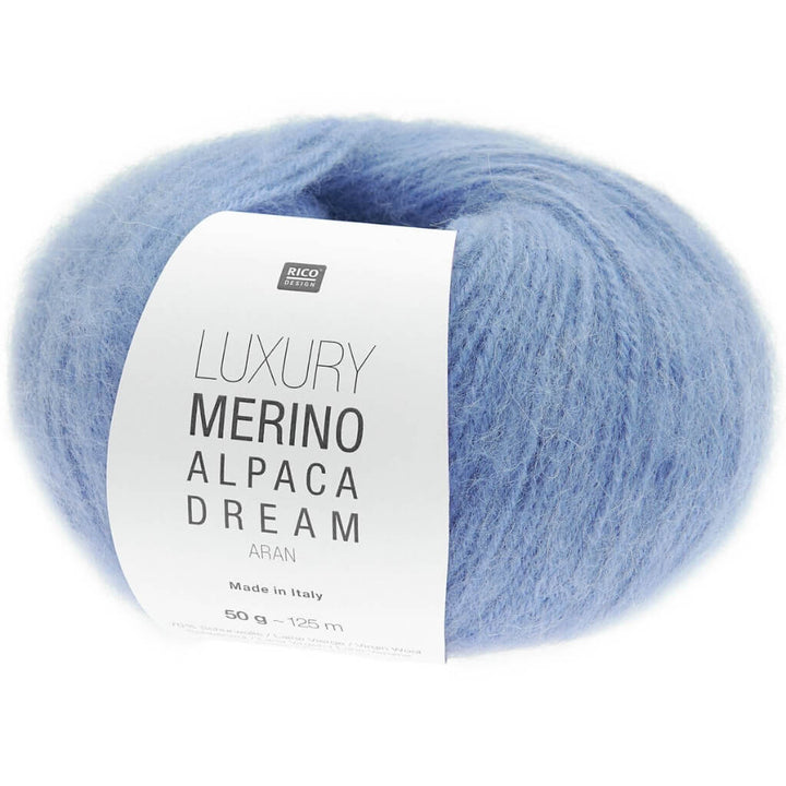 Rico Design Luxury Merino Alpaca Dream aran, Farbe 005 Taubenblau – Alpaka und Schurwolle bei Lieblingsgarn