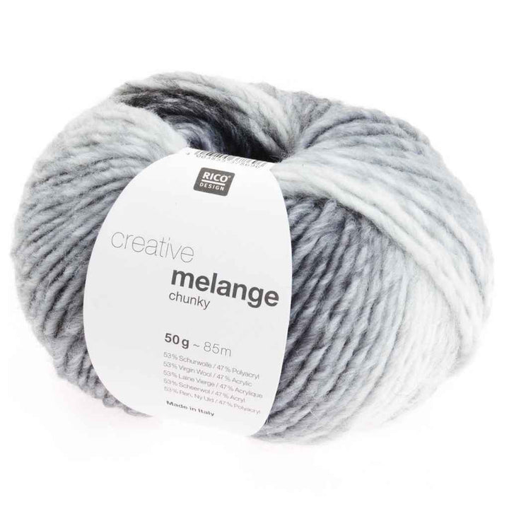 Rico Design Creative Melange Chunky 50g, Farbe Grau – Synthetik bei Lieblingsgarn