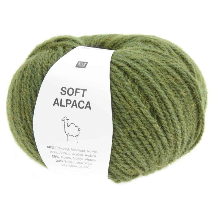 Rico Design Soft Alpaca, Farbe 017 Oliv – Alpaka, Schurwolle und Synthetik bei Lieblingsgarn