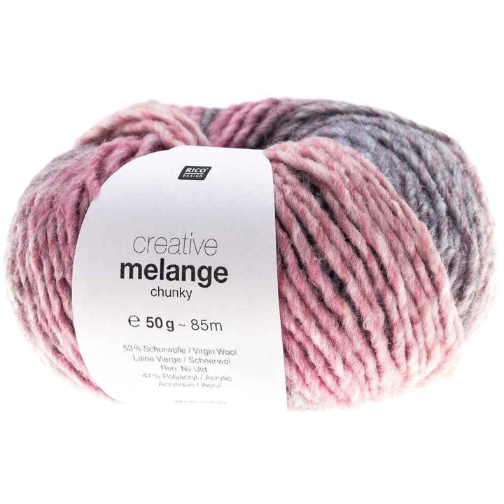 Rico Design Creative Melange Chunky 50g, Farbe Rosa Blau – Synthetik bei Lieblingsgarn