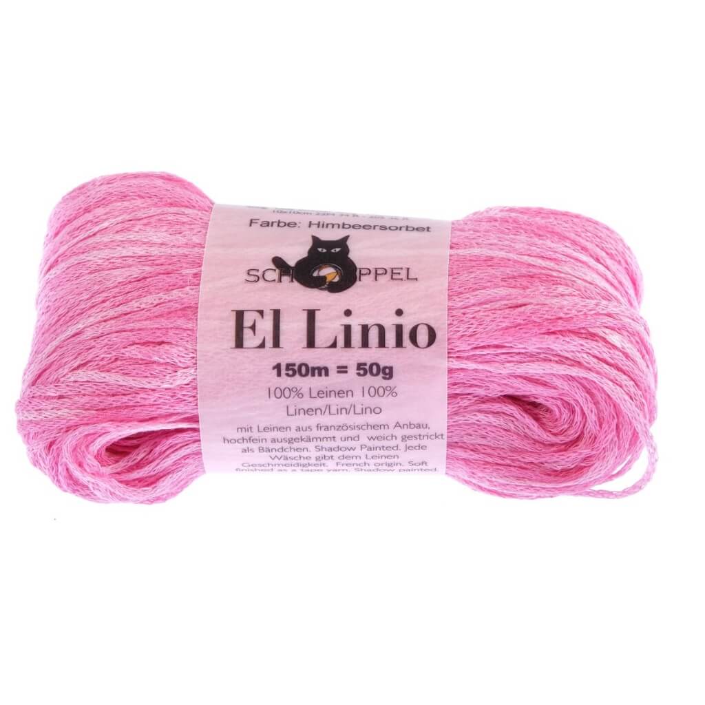 Schoppel Wolle El Linio, Farbe 2446 Himbeersorbet – Leinen bei Lieblingsgarn