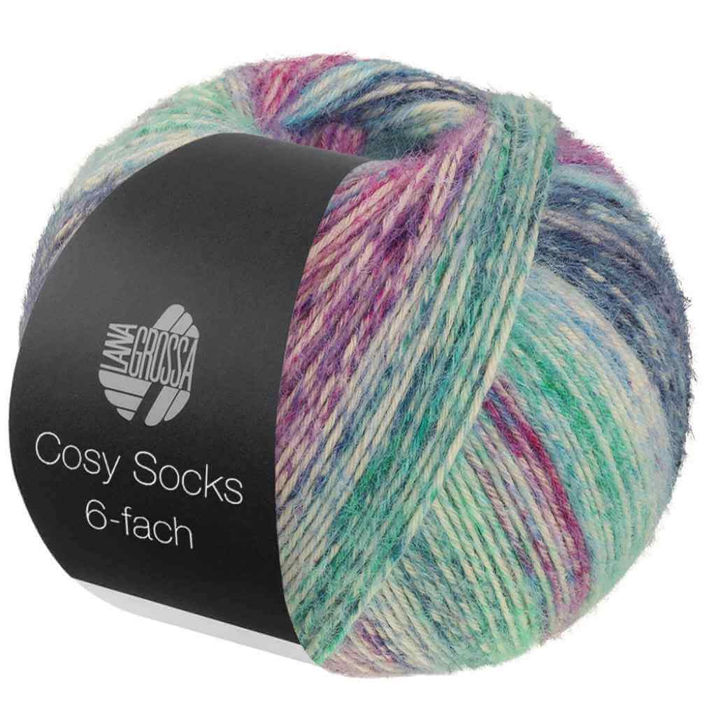 Lana Grossa Cosy Socks Dream Sockenwolle, Farbe 2154 Grau/Hellblau/Blaugrau/Jade/Grau bei Lieblingsgarn