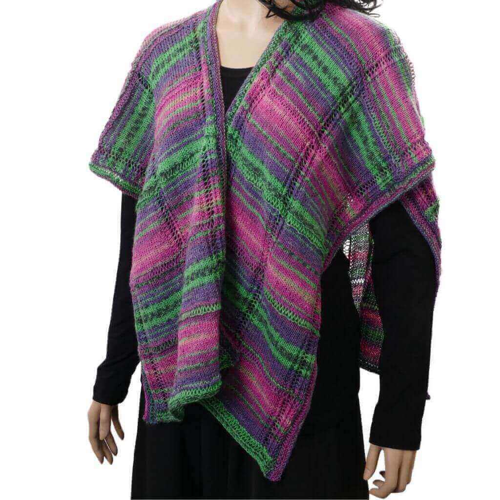 Poncho-Schal großes Karo Strickanleitung – Opal (PDF)