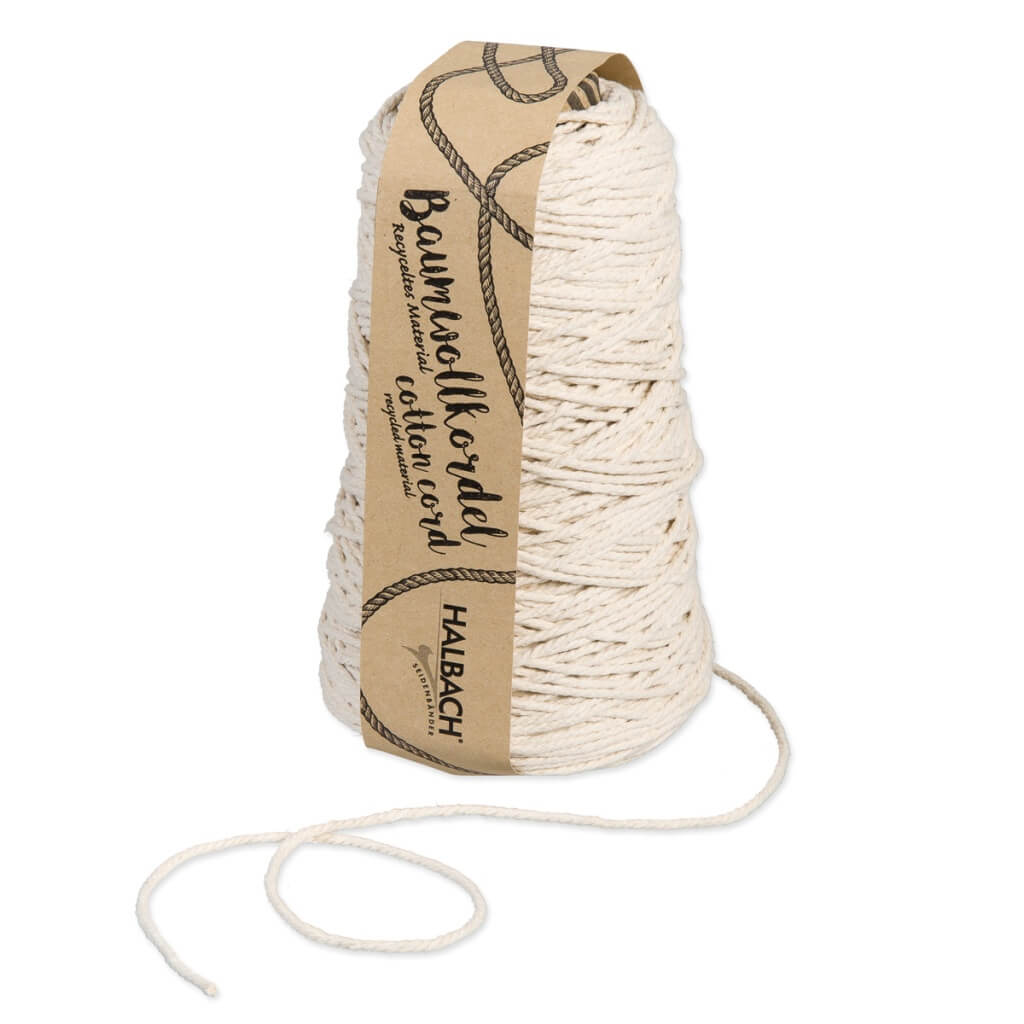 Halbach Makramee Garn 2 mm x 150 m gedreht, Farbe 70 natural – Baumwolle bei Lieblingsgarn