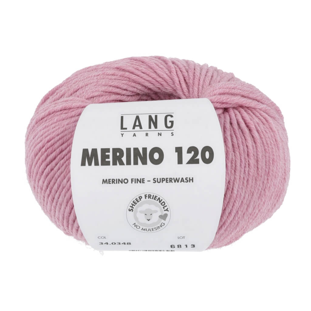 Lang Yarns 34.0348 - Rosa Mélange Lang Yarns Merino 120 Lieblingsgarn