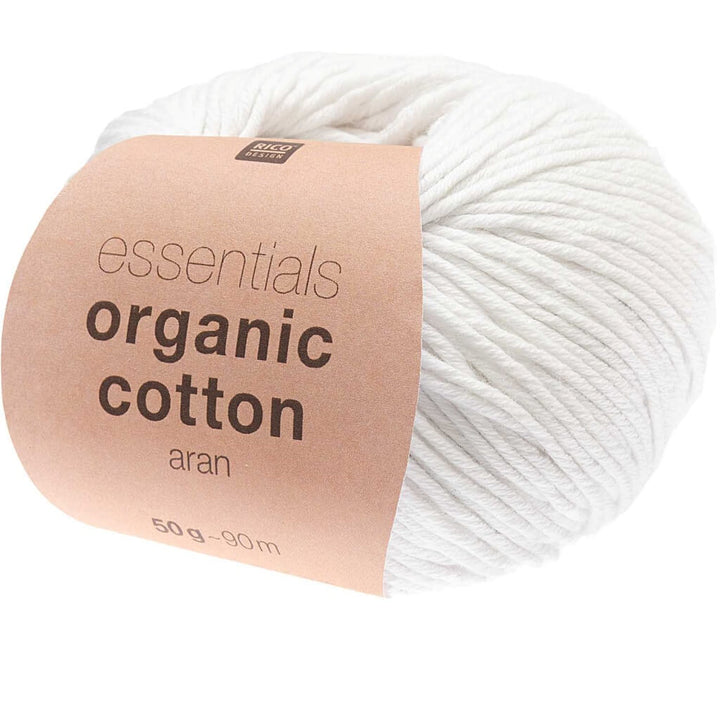 Rico Design 001 - Weiß Rico Design Essentials Organic Cotton Aran 50g Lieblingsgarn