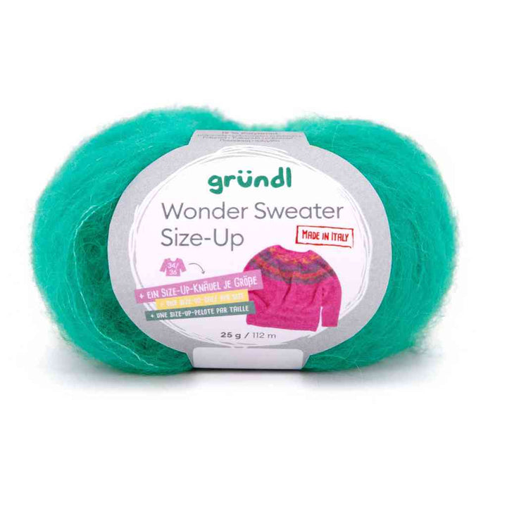 Gründl 04 -smaragd Gründl Wonder Sweater Size-Up Wolle Lieblingsgarn