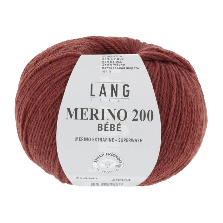 Lang Yarns 71.0387 - Ziegel Lang Yarns Merino 200 Bebe - 50g Lieblingsgarn