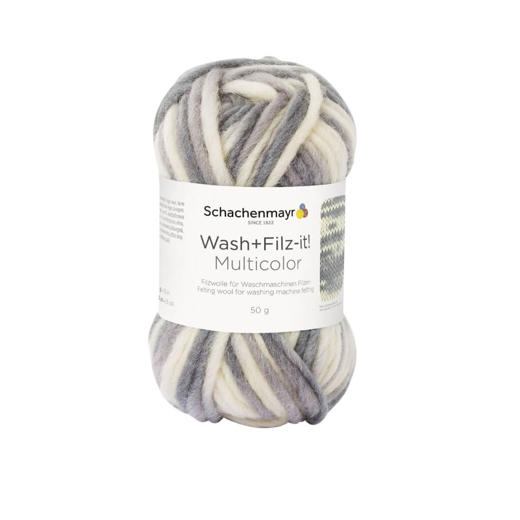 Schachenmayr 245 - Natur-Grau Schachenmayr Wash+Filz-it! Multicolor Filzwolle 50g Lieblingsgarn
