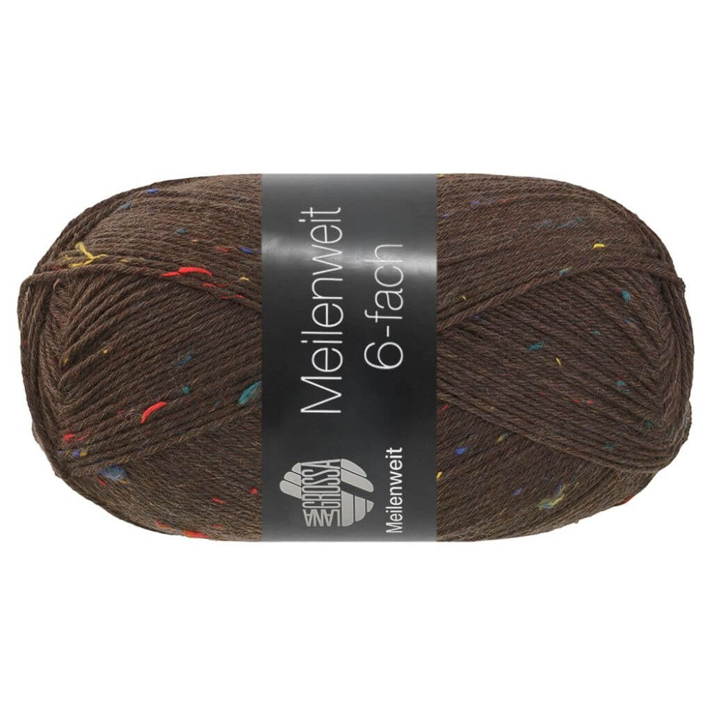 Lana Grossa Meilenweit 6-fach Tweed, Farbe 9865 Graubraun – Schurwolle und Synthetik bei Lieblingsgarn