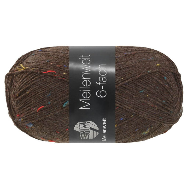 Lana Grossa Meilenweit 6-fach Tweed, Farbe 9865 Graubraun – Schurwolle und Synthetik bei Lieblingsgarn