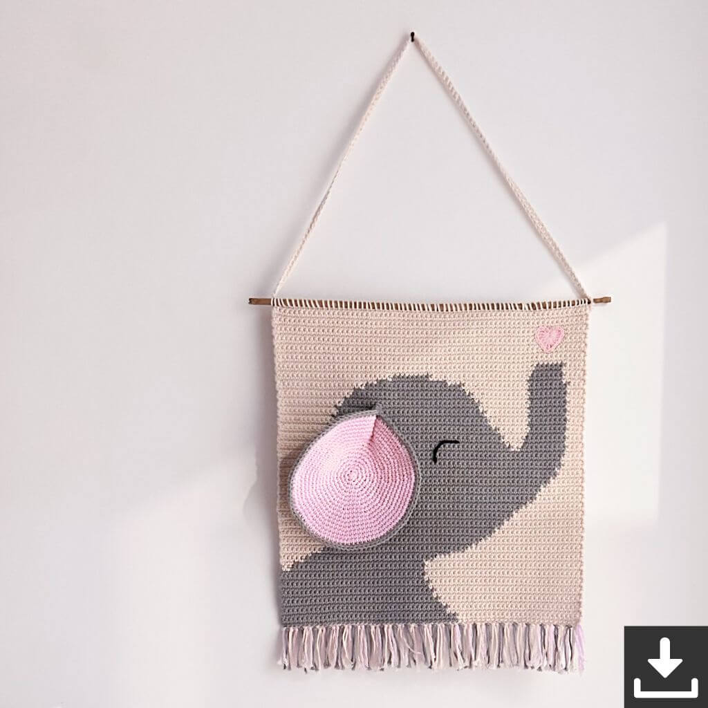 AO Design Pattern Wandbehand Elefant Häkelanleitung - AO Design (PDF) bei bei bei bei bei bei bei bei bei bei Lieblingsgarn