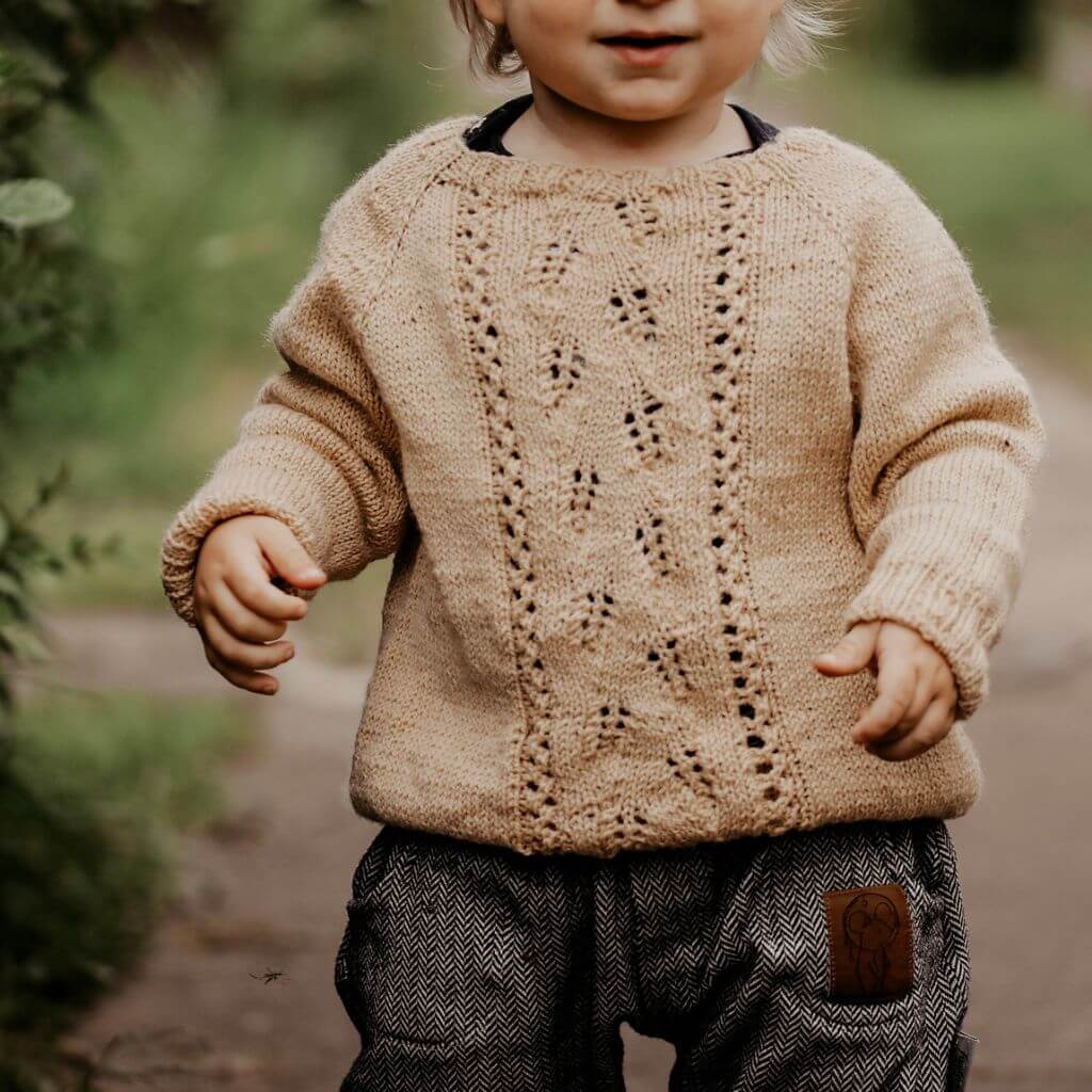 Appelbanne Design Pattern Kinderpullover Korngenser Strickanleitung - Appelbanne Design (PDF) bei bei bei bei Lieblingsgarn