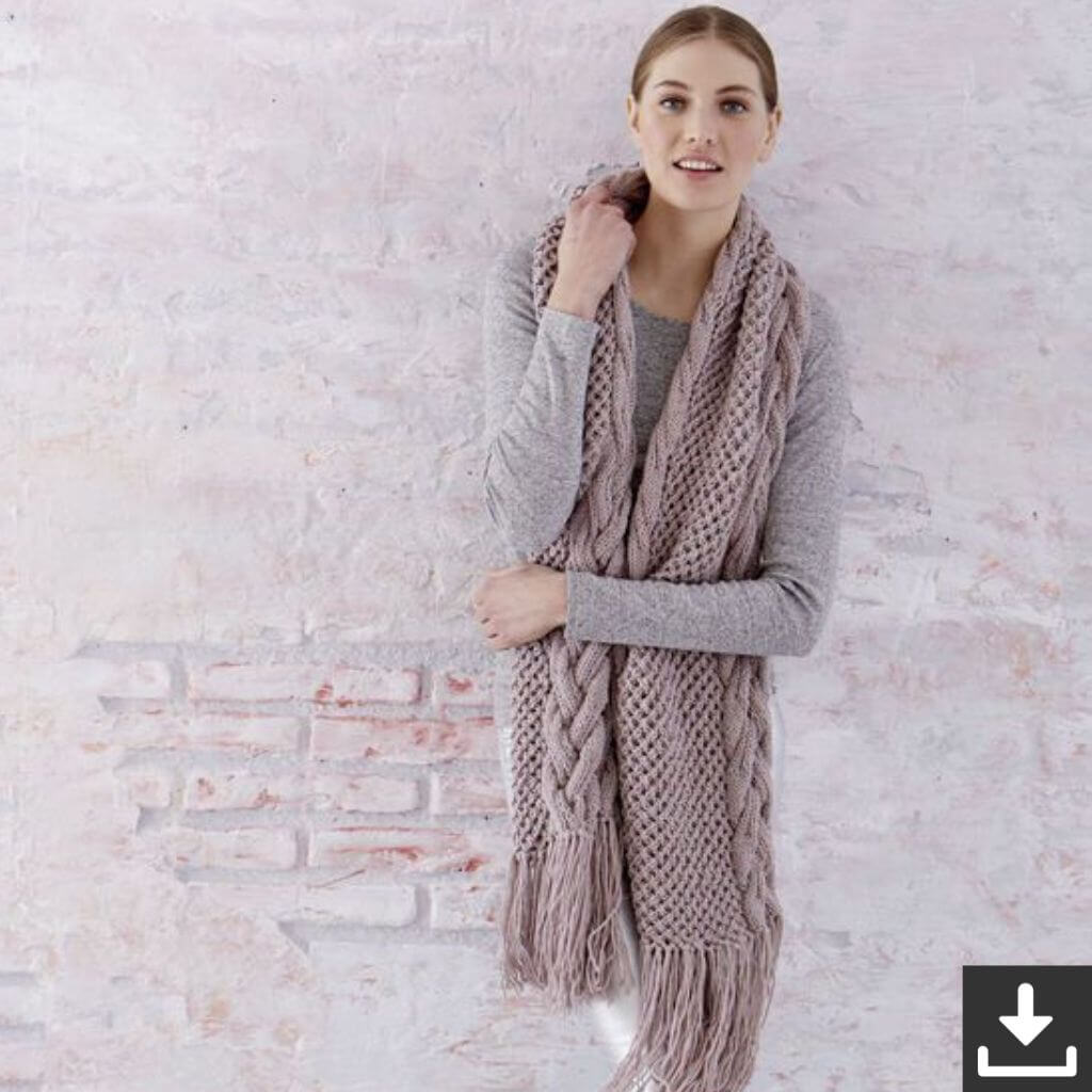 Schachenmayr Pattern Schal im Aranmuster Strickset - Schachenmayr (PDF) bei bei bei bei bei bei bei bei bei bei Lieblingsgarn