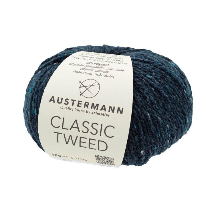 Austermann Classic Tweed, Farbe 7 Indigo – Schurwolle und Synthetik bei Lieblingsgarn
