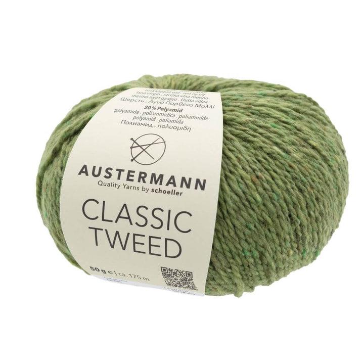 Austermann Classic Tweed, Farbe 8 Irisches Grün – Schurwolle und Synthetik bei Lieblingsgarn
