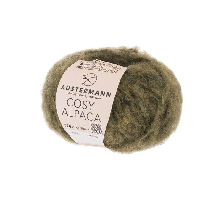 Austermann Cosy Alpaca, Farbe 5 oliv – Alpaka, Baumwolle und Schurwolle bei Lieblingsgarn