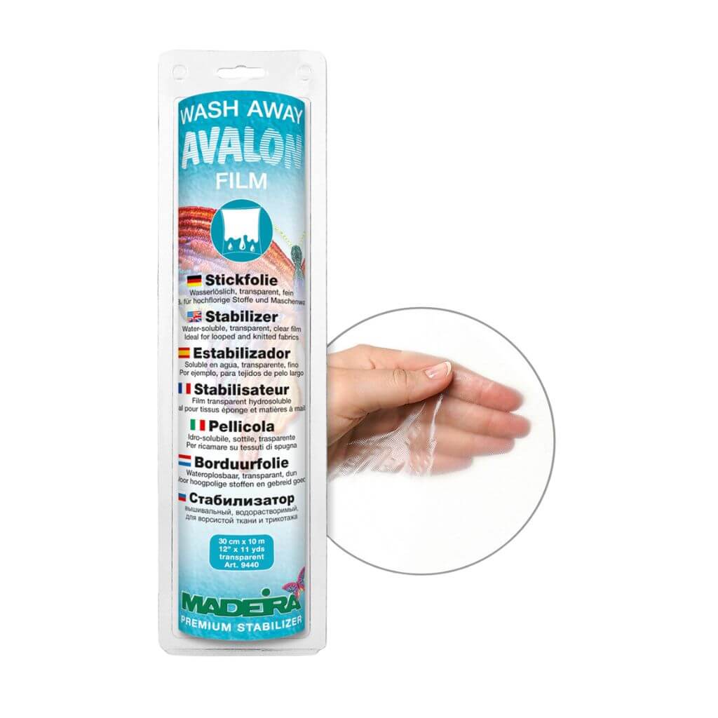 Madeira Avalon Film Stickfolie wasserlöslich, transparent 30 cm x 10 m bei bei bei bei bei bei bei bei bei Lieblingsgarn