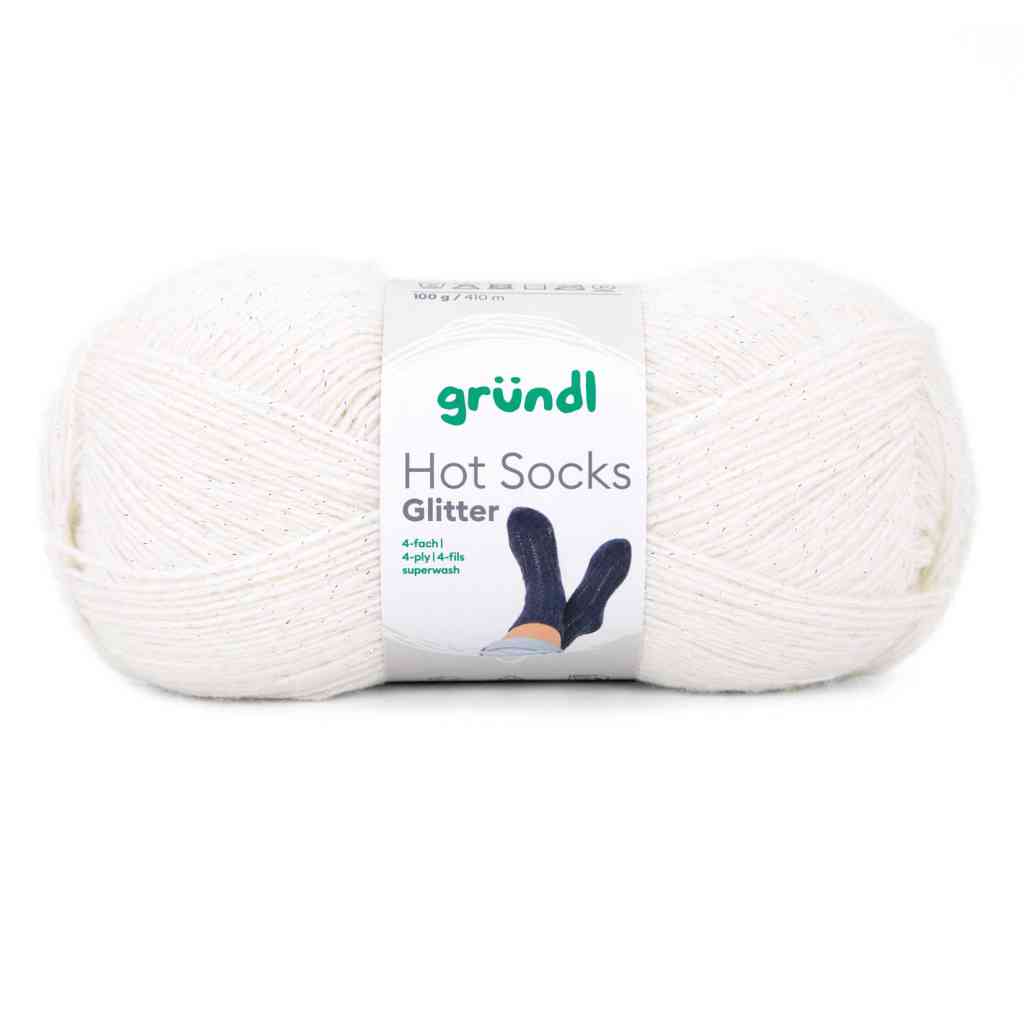 Gründl 01 -ecru glitter Gründl Hot Socks Glitter Sockenwolle Lieblingsgarn