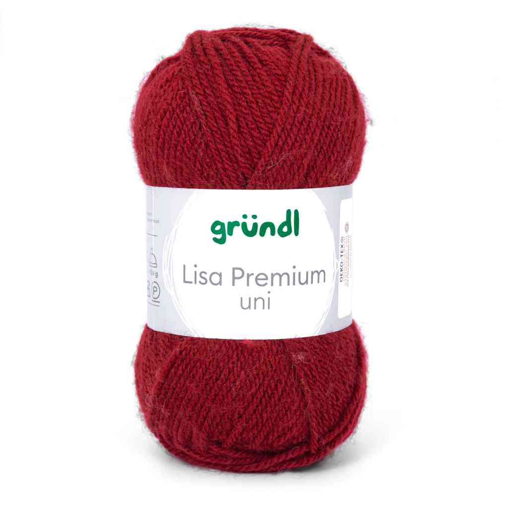 Gründl Lisa Premium Uni, Farbe 13  bordeaux – Synthetik bei Lieblingsgarn