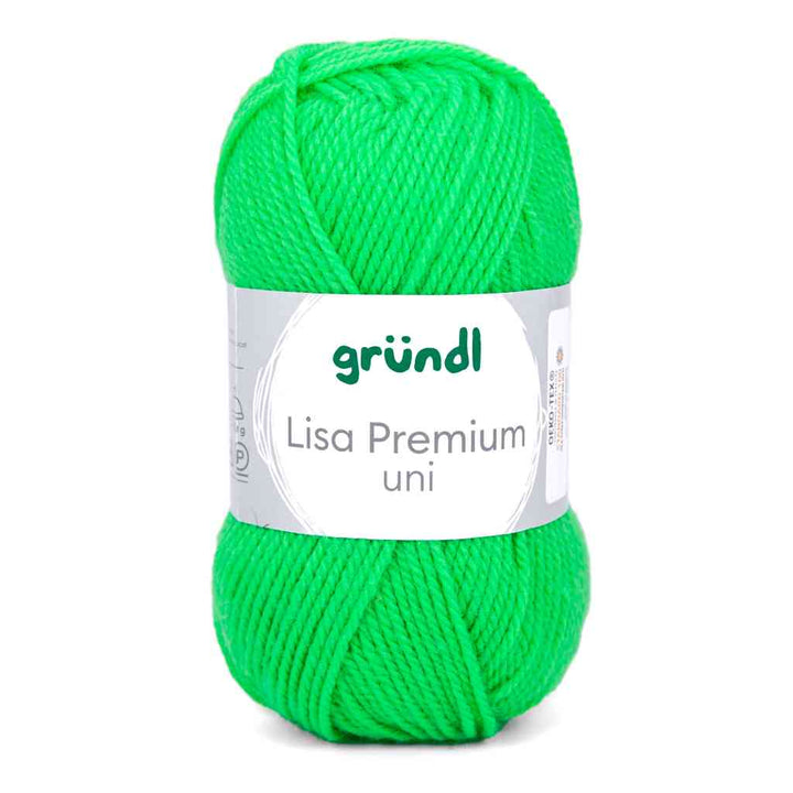 Gründl Lisa Premium Uni, Farbe 29  neongrün – Synthetik bei Lieblingsgarn
