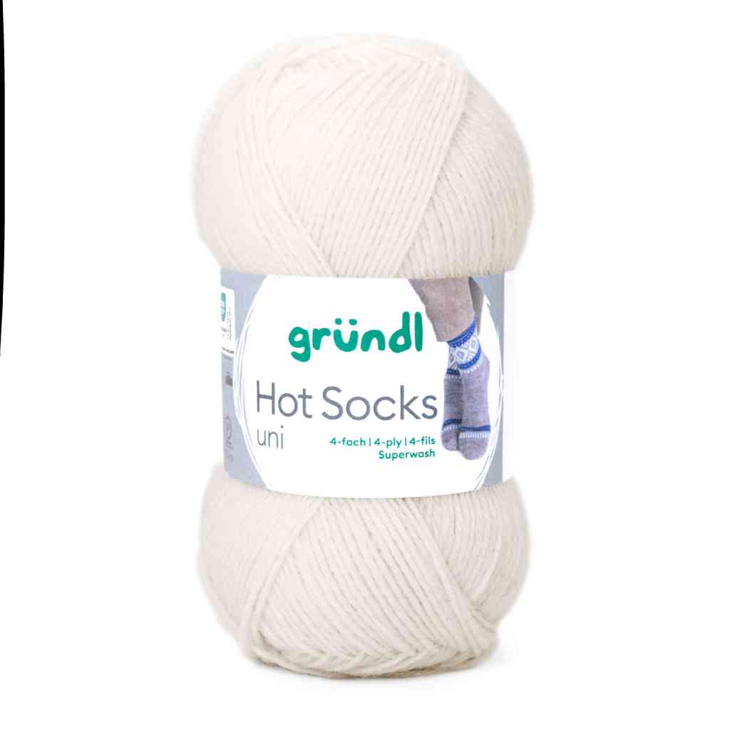 Gründl 01 -creme Gründl Hot Socks uni 50 Sockenwolle Lieblingsgarn