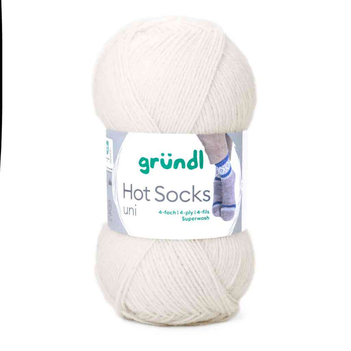 Gründl 01 -creme Gründl Hot Socks uni 50 Sockenwolle Lieblingsgarn