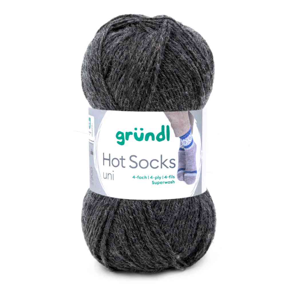 Gründl 05 -anthrazit meliert Gründl Hot Socks uni 50 Sockenwolle Lieblingsgarn