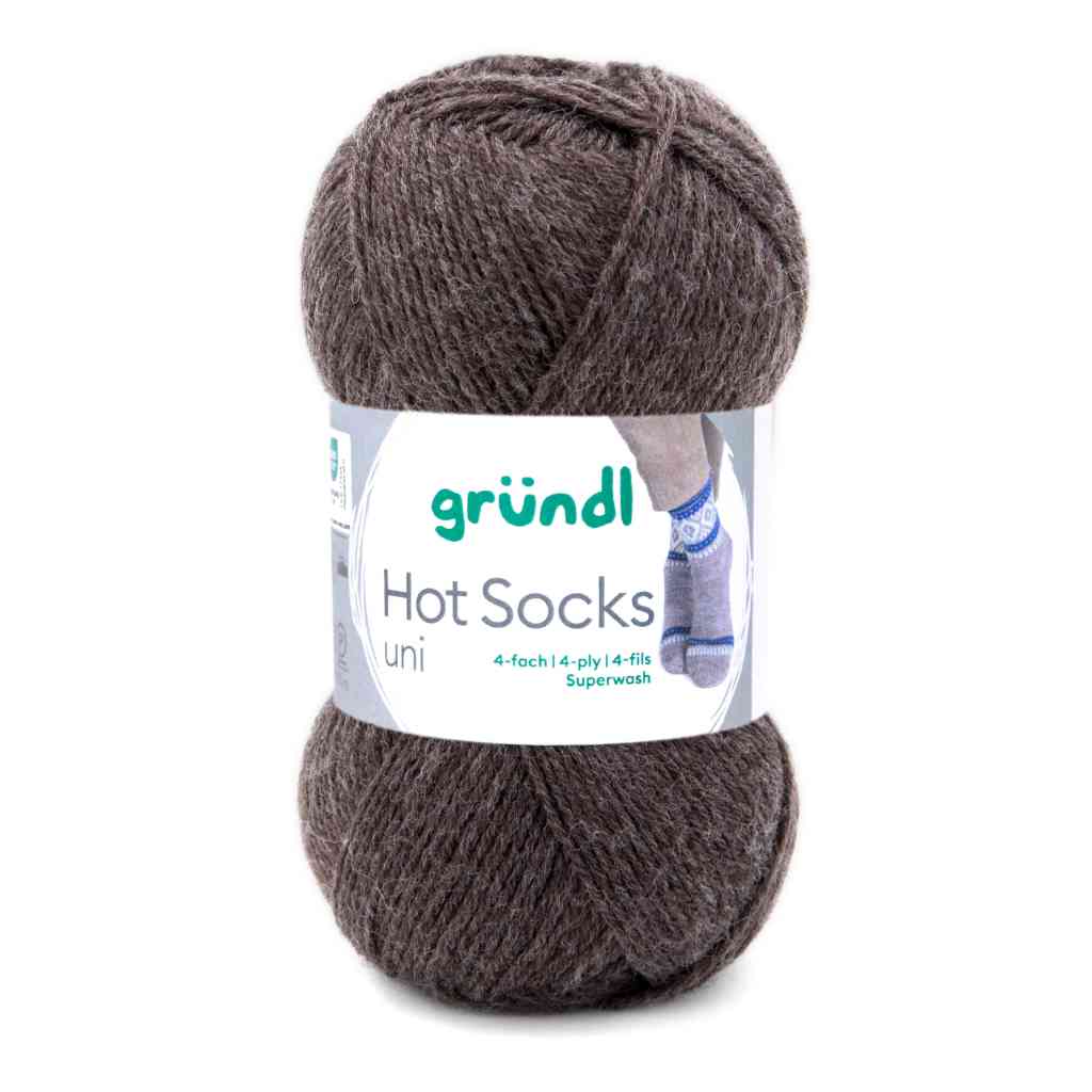 Gründl 10 -schokobraun meliert Gründl Hot Socks uni 50 Sockenwolle Lieblingsgarn