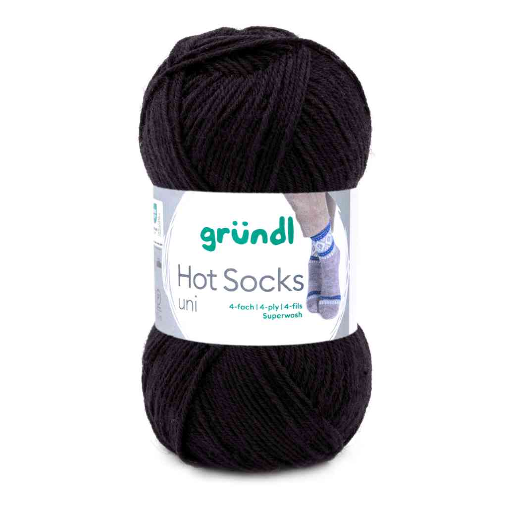Gründl 18 -schwarz Gründl Hot Socks uni 50 Sockenwolle Lieblingsgarn