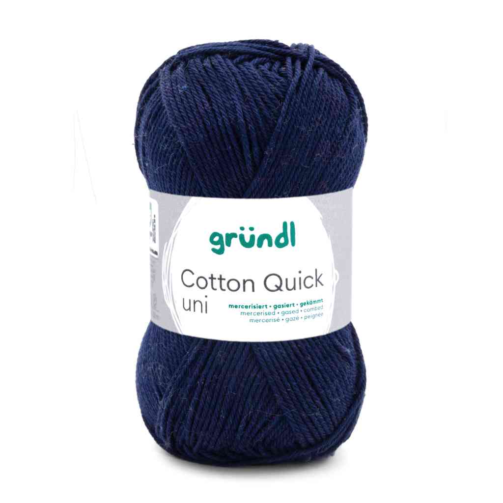Gründl Cotton Quick Uni, Farbe 145  dunkelblau – Baumwolle bei Lieblingsgarn