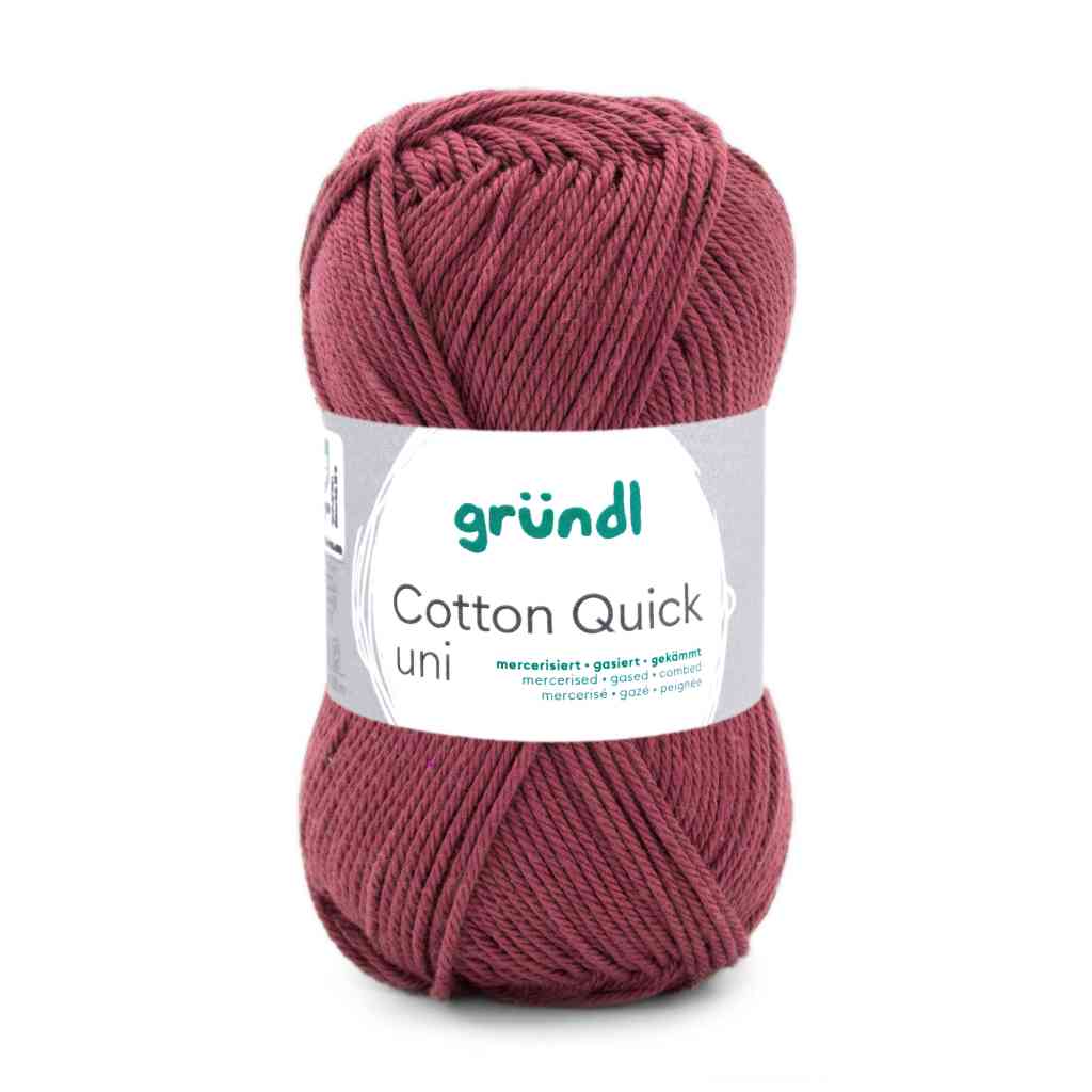 Gründl Cotton Quick Uni, Farbe 155  bordeaux – Baumwolle bei Lieblingsgarn