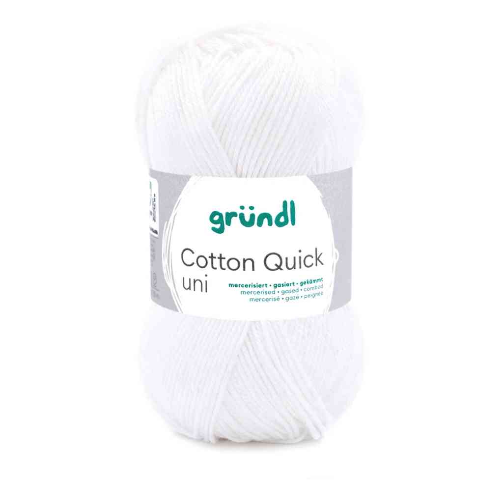 Gründl Cotton Quick Uni, Farbe 1  weiß – Baumwolle bei Lieblingsgarn