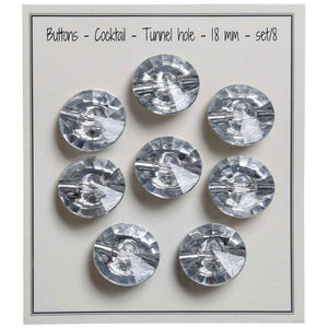 Go handmade Buttons Cocktail, 18mm tunnel hole, set of 8 pcs.