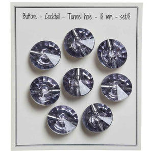 Go handmade Buttons Cocktail, 18mm tunnel hole, set of 8 pcs.