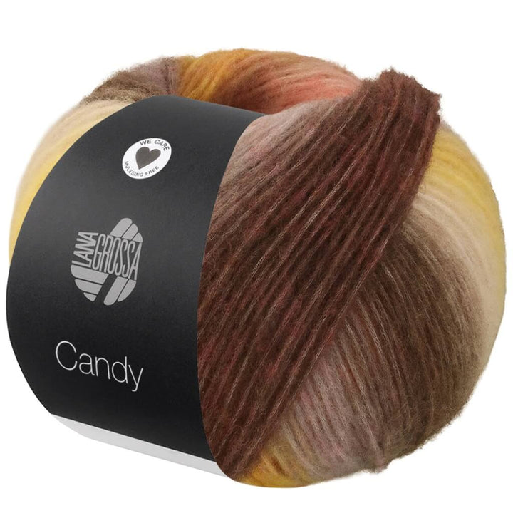 Lana Grossa 7 - Lila/Limette/Tomatenrot/Violett/Dunkelviolett/ Beige/Camel/Grau-/Dunkelbraun/Maisgelb Lana Grossa Candy Lieblingsgarn