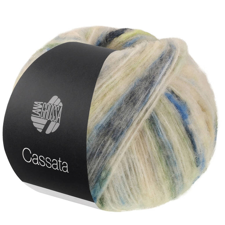 Lana Grossa Cassata, Farbe 15 Blassgelb/Mai /Graugrün/Blau/Sandgelb – Baumwolle, Schurwolle und Synthetik bei Lieblingsgarn
