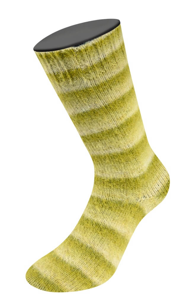 Lana Grossa 116 - Limette/Pistazie/Helloliv Lana Grossa Cosy Socks Soft Stripes Lieblingsgarn