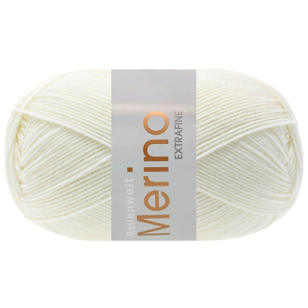 Lana Grossa Meilenweit 100 Merino extrafine, Farbe 2477 Brilliantweiß – Merino und Polyamid bei Lieblingsgarn