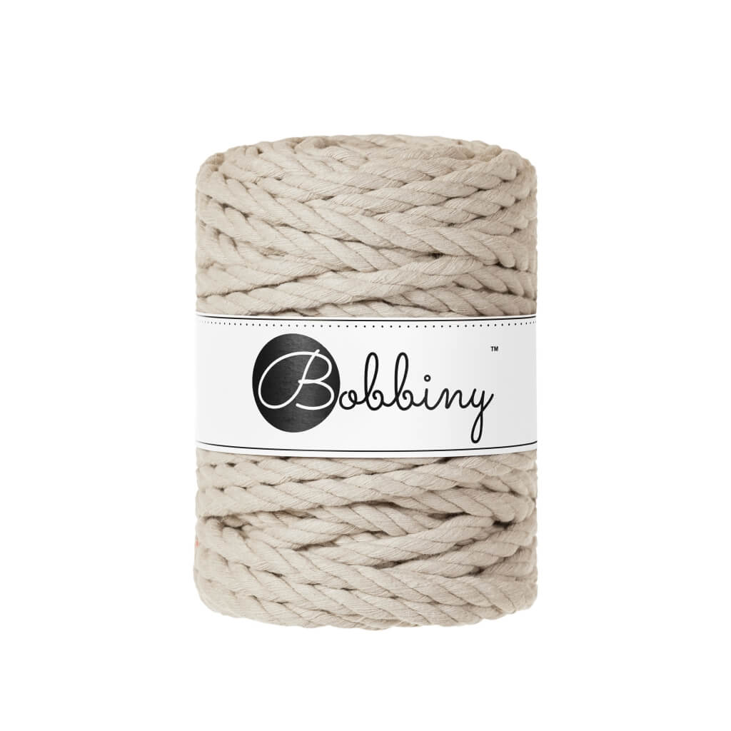 Bobbiny Beige Bobbiny Makramee Garn 9 mm x 30 m gedreht Lieblingsgarn