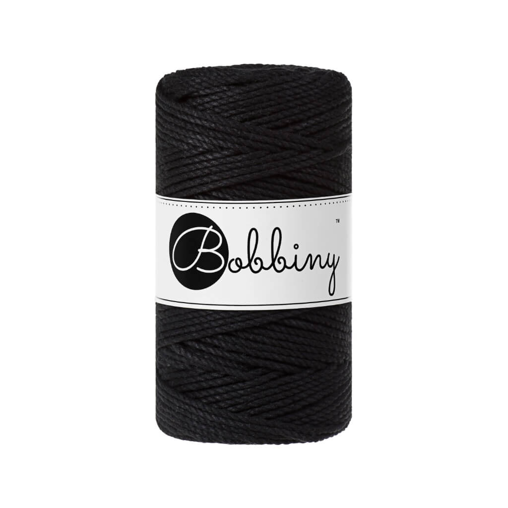 Bobbiny Black Bobbiny Makramee Garn 3mm gedreht Lieblingsgarn