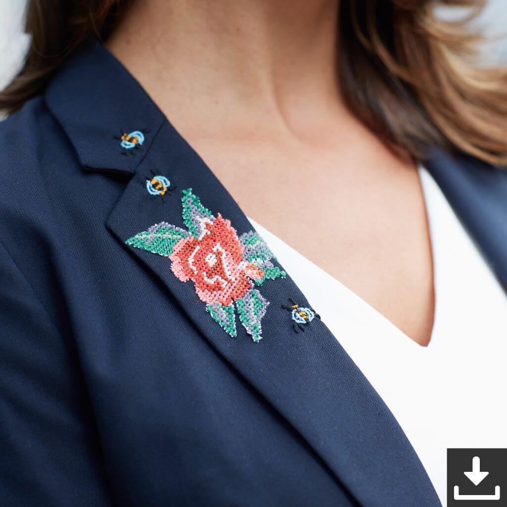 Anchor Pattern Blazer mit Rose Stickanleitung - Anchor (PDF) bei bei bei bei bei bei bei bei bei bei Lieblingsgarn
