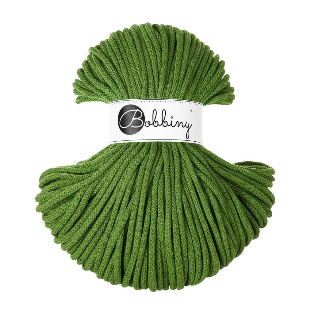 Bobbiny Makrameegarn Moss Green Bobbiny Premium Kordel 5mm x 100 Meter Lieblingsgarn
