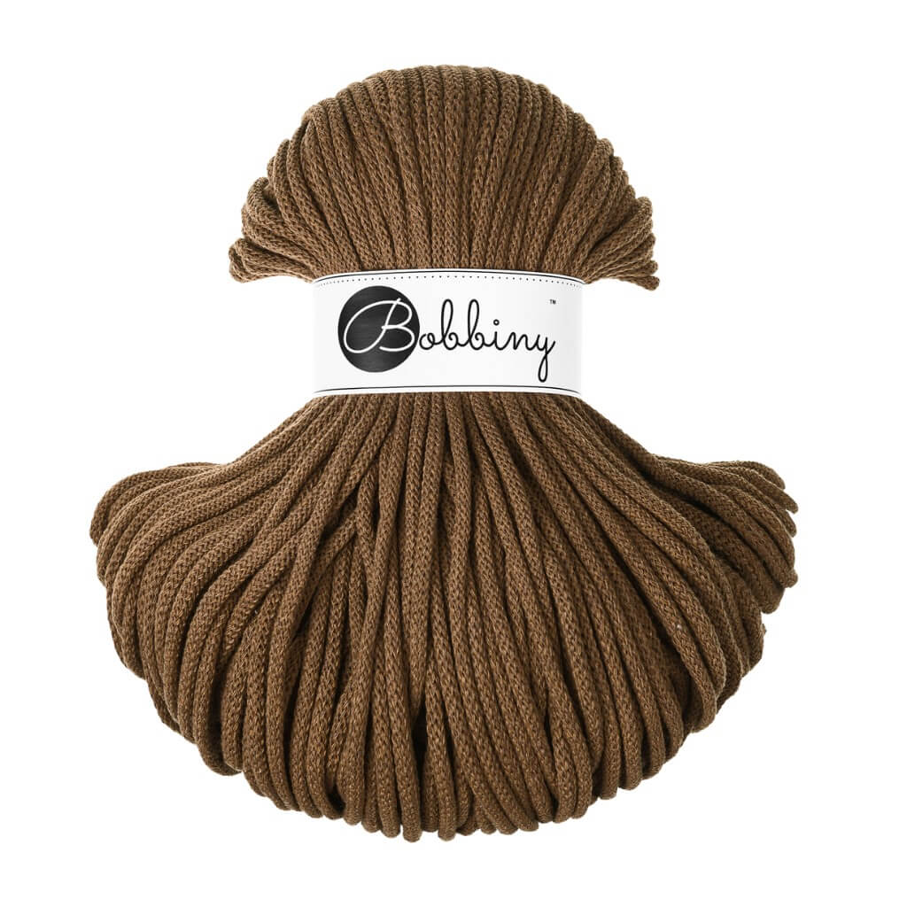 Bobbiny Makrameegarn Nut Brown Bobbiny Premium Kordel 5mm x 100 Meter Lieblingsgarn