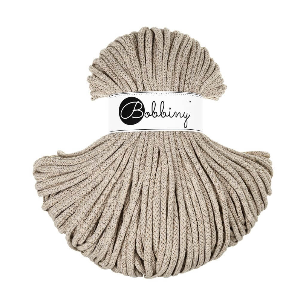 Bobbiny Makrameegarn Beige Bobbiny Premium Kordel 5 mm x 50 m Lieblingsgarn