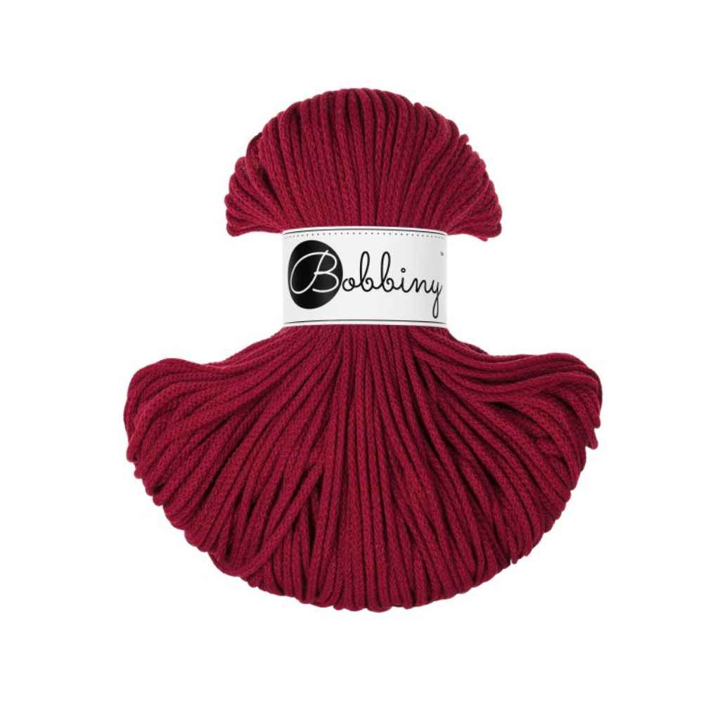 Bobbiny Kordel Junior 3mm x 100 m, Farbe Red Velvet – Baumwolle bei Lieblingsgarn