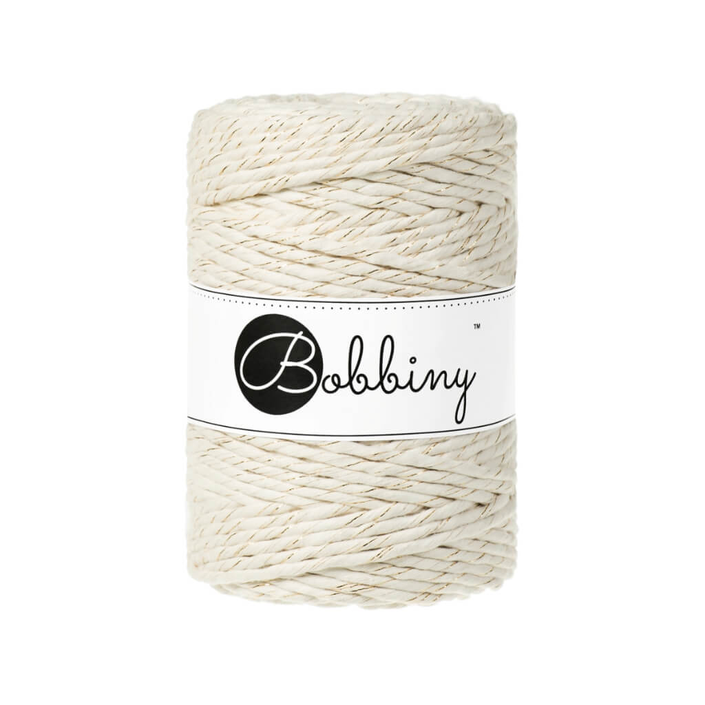 Bobbiny Golden Natural Bobbiny Makramee Garn 5 mm x 100 m Lieblingsgarn