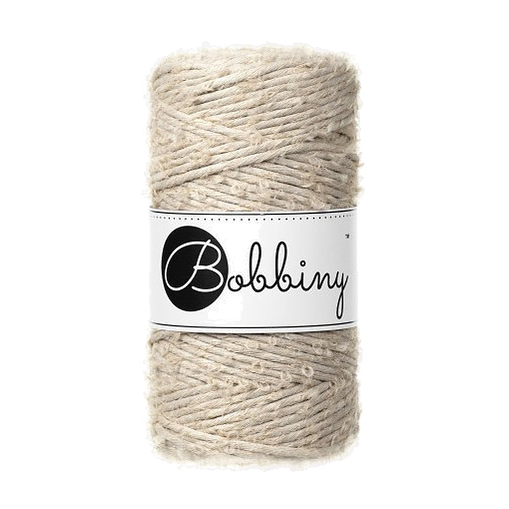 Bobbiny Boucle Makramee Garn 3mm, Farbe Beige – Baumwolle bei Lieblingsgarn